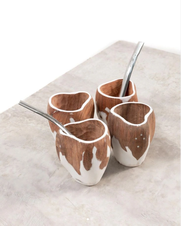 MATE RANCHERO BLANCO y MARRON